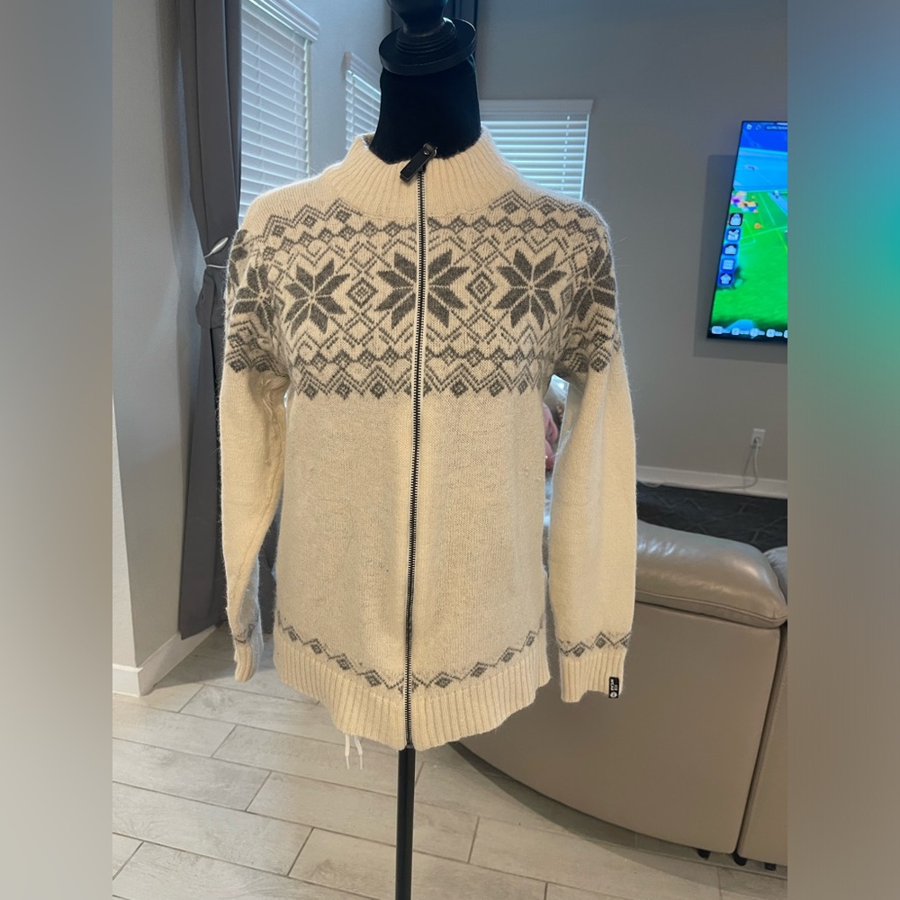 Icewear nott angora wool zip up Nordic sweater Medium